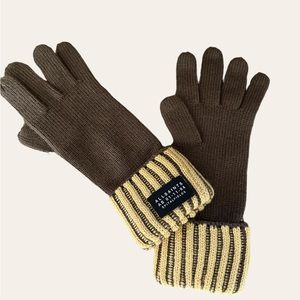 AllSaints Green Yellow Unisex Gloves Wool Great Used Condition